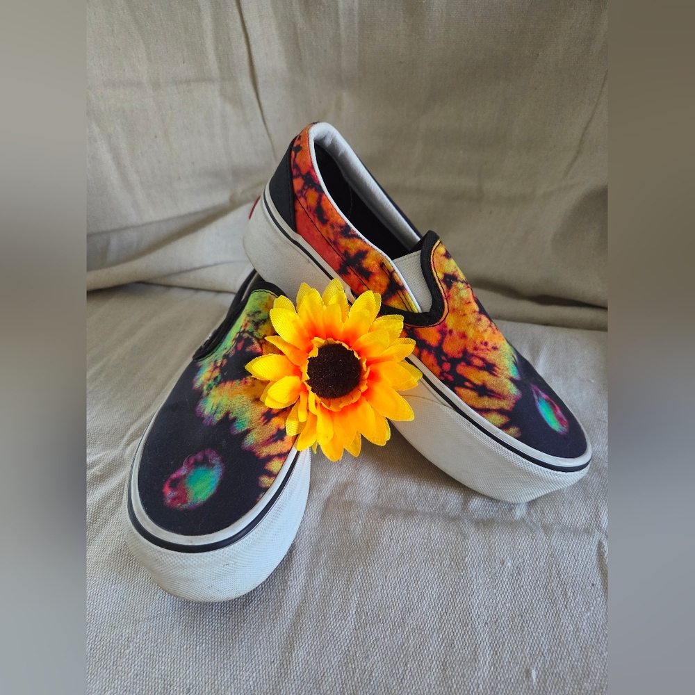 Vans Multicolor Tie-Dye Slip-On Shoes Ying Yang